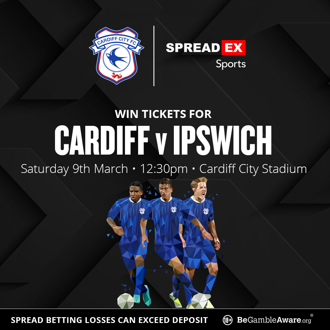 Spreadex Sports (@spreadexsport) on Twitter photo 🚨Competition Time🚨
How do you fancy the chance to win tickets to <a href="/CardiffCityFC/">Cardiff City FC</a> 🆚 Ipswich?!🎟️
For the chance to win🥇
1⃣ Follow us + Repost this post♻️
2⃣ Enter your details in the entry form below⤵️
spreadex.com/cardiffga
TS&C's Apply🔞 🚨Competition Time🚨
How do you fancy the chance to win tickets to <a href="/CardiffCityFC/">Cardiff City FC</a> 🆚 Ipswich?!🎟️
For the chance to win🥇
1⃣ Follow us + Repost this post♻️
2⃣ Enter your details in the entry form below⤵️
spreadex.com/cardiffga
TS&C's Apply🔞