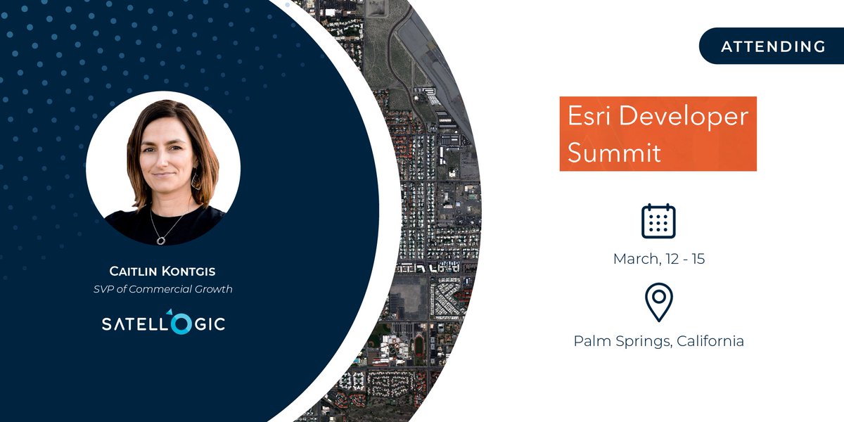 Join @caitlinkontgis, Satellogic's SVP, Commercial &amp; Growth, at the <a href="/Esri/">Esri</a> Developer Summit  next week in Palm Springs, CA. 
Enrich your product with timely, relevant data with global high-resolution tasking capacity.
Request a meeting in advance ➡️eu1.hubs.ly/H07YRfn0