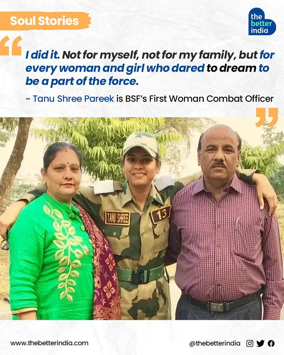 The Better India (@thebetterindia) on Twitter photo In 2016, I shattered a 51-year tradition, becoming the first woman combat officer in the Border Security Forces.
<a href="/TanuShreePareek/">Tanu Shree Pareek</a>
#Internationalwomensday2024 #womensdayweek #IWD24 #Trailblazer #WomenInForces #BreakingBarriers #GenderEquality #BSF #Inspiration In 2016, I shattered a 51-year tradition, becoming the first woman combat officer in the Border Security Forces.
<a href="/TanuShreePareek/">Tanu Shree Pareek</a>
#Internationalwomensday2024 #womensdayweek #IWD24 #Trailblazer #WomenInForces #BreakingBarriers #GenderEquality #BSF #Inspiration