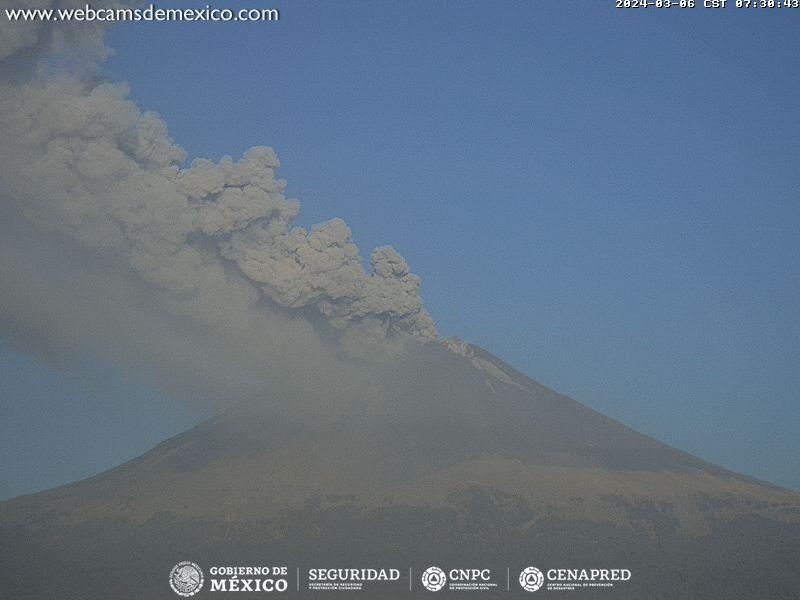 SkyAlertMx's tweet photo. Desde la noche de ayer, y hasta el momento de esta publicación, el #Popocatépetl registra emisión de ceniza con dispersión hacia Puebla (Atlixco).

🚦AMARILLO 2
🚷radio de seguridad 12 km

🧹Deposita la ceniza en bolsas para basura o en jardineras/macetas.
😷Usa cubrebocas y evita la exposición de personas vulnerables.

Desde la @webcamsdemexico Altzomoni y Tianguismanalco.