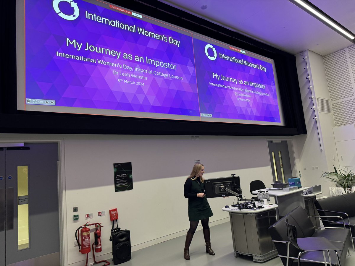 iCHEM_ICL's tweet photo. Another alumni Dr Leah Webster from Cambridge University talking about her imposter syndrome leading to huge successes! #iCHEM https://t.co/CrmULHIYMK