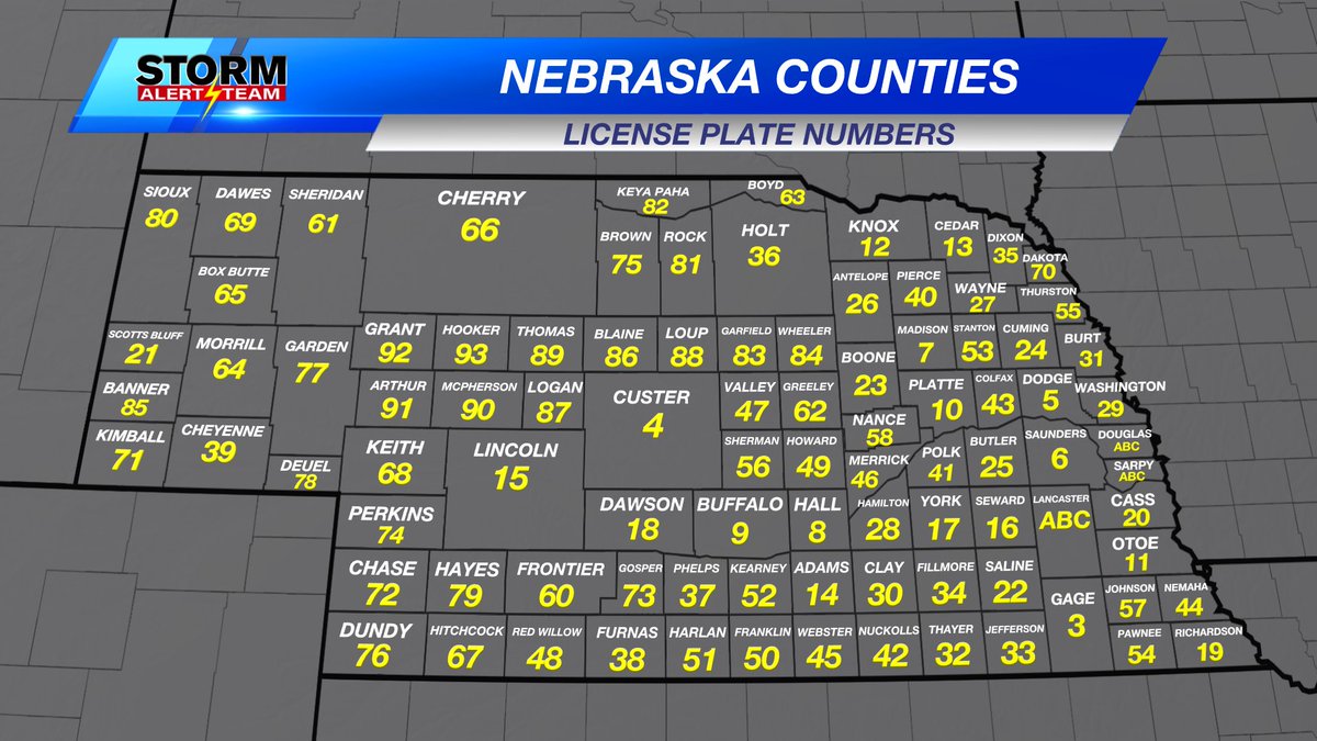 It's State Basketball county number map time!

If you see a car with numbers on the plates you've never seen before, this handy picture will help you figure out where they are from.

For me, I was born in 69, raised in 61, back to 69, over to 5, then down to ABC (Lancaster).