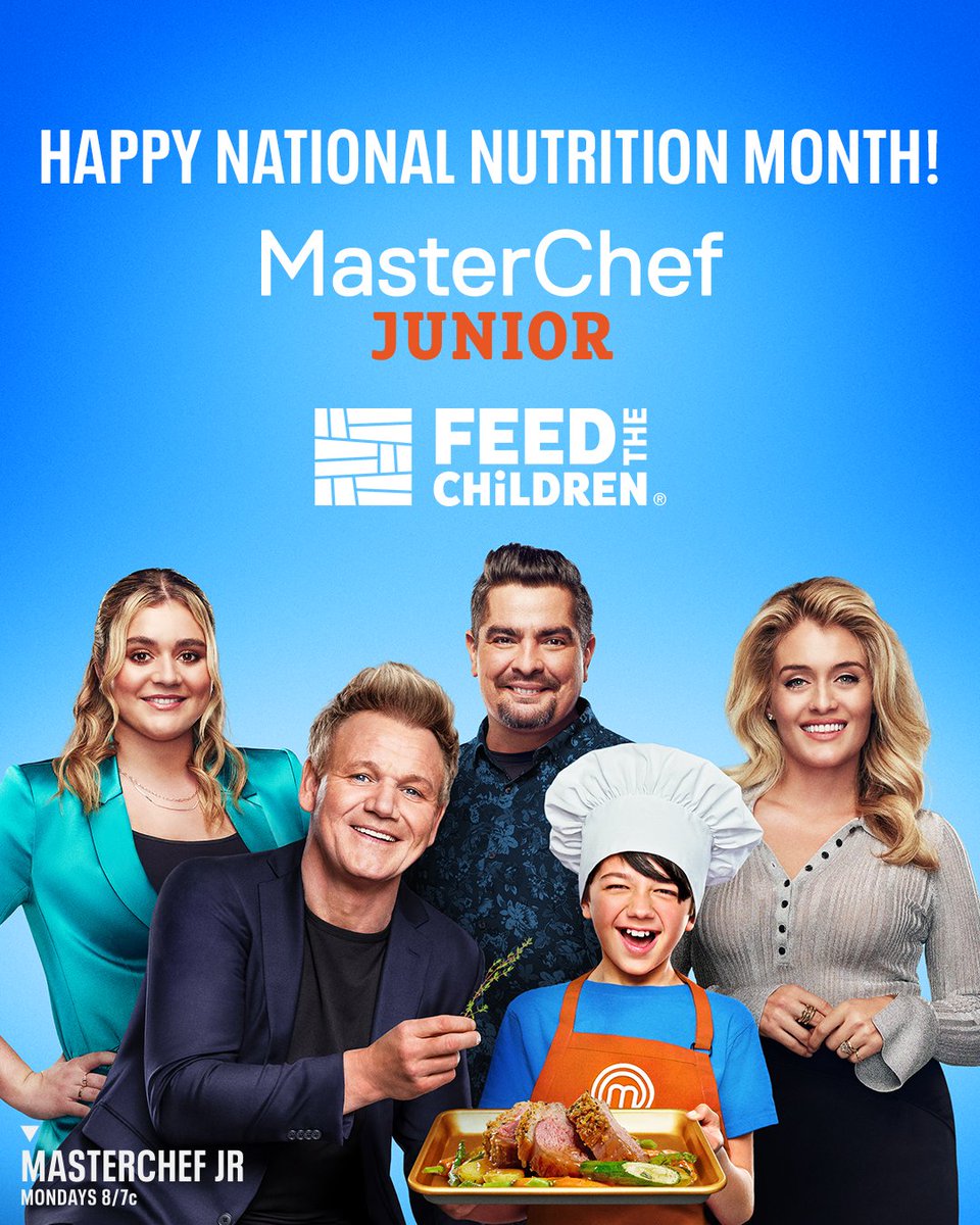 This March during #NationalNutritionMonth, Feed the Children is teaming up with @MasterChefJrFOX! Visit FeedtheChildren.org/MasterChefJuni… to learn more and donate. Don't forget to pick up some cooking tips from MasterChef Junior, Mondays at 8/7c on @FOXTV or stream next day on Hulu!