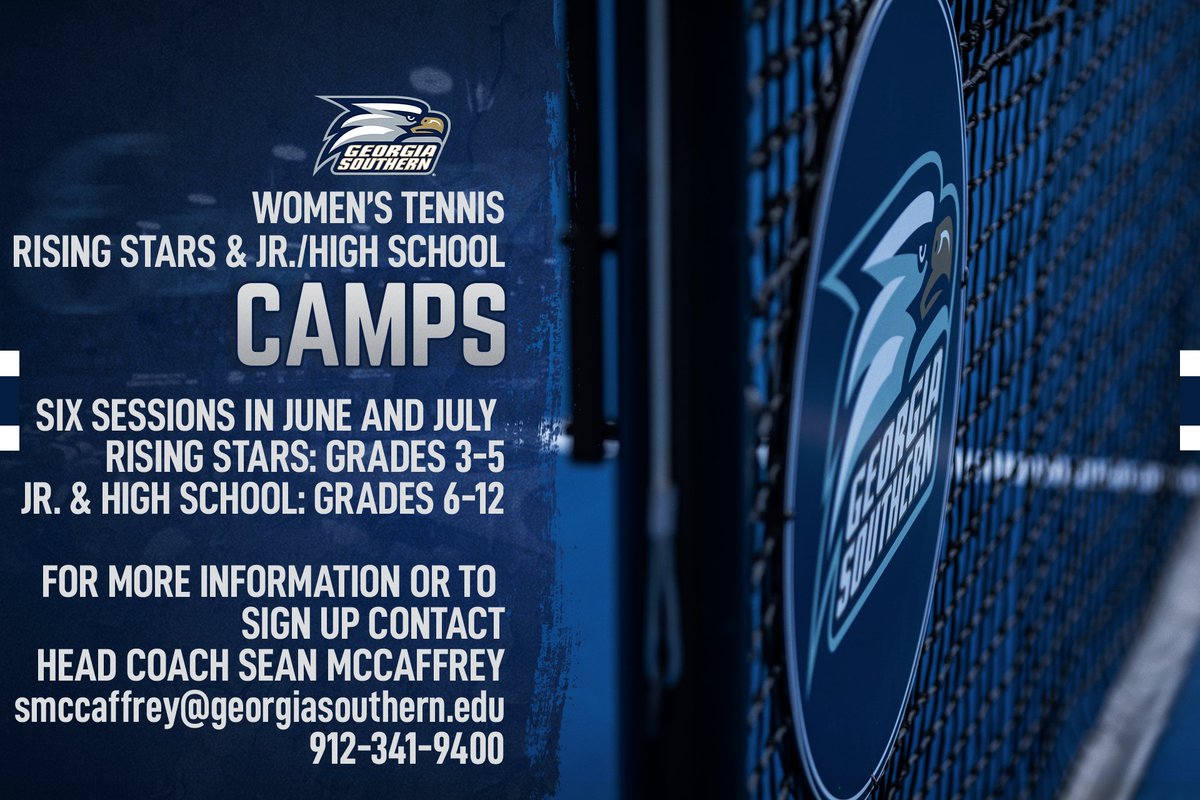 Tennis summer camps are here! Six sessions beginning in June for youths of all ages. Contact Coach McCaffrey for more information! #HailSouthern