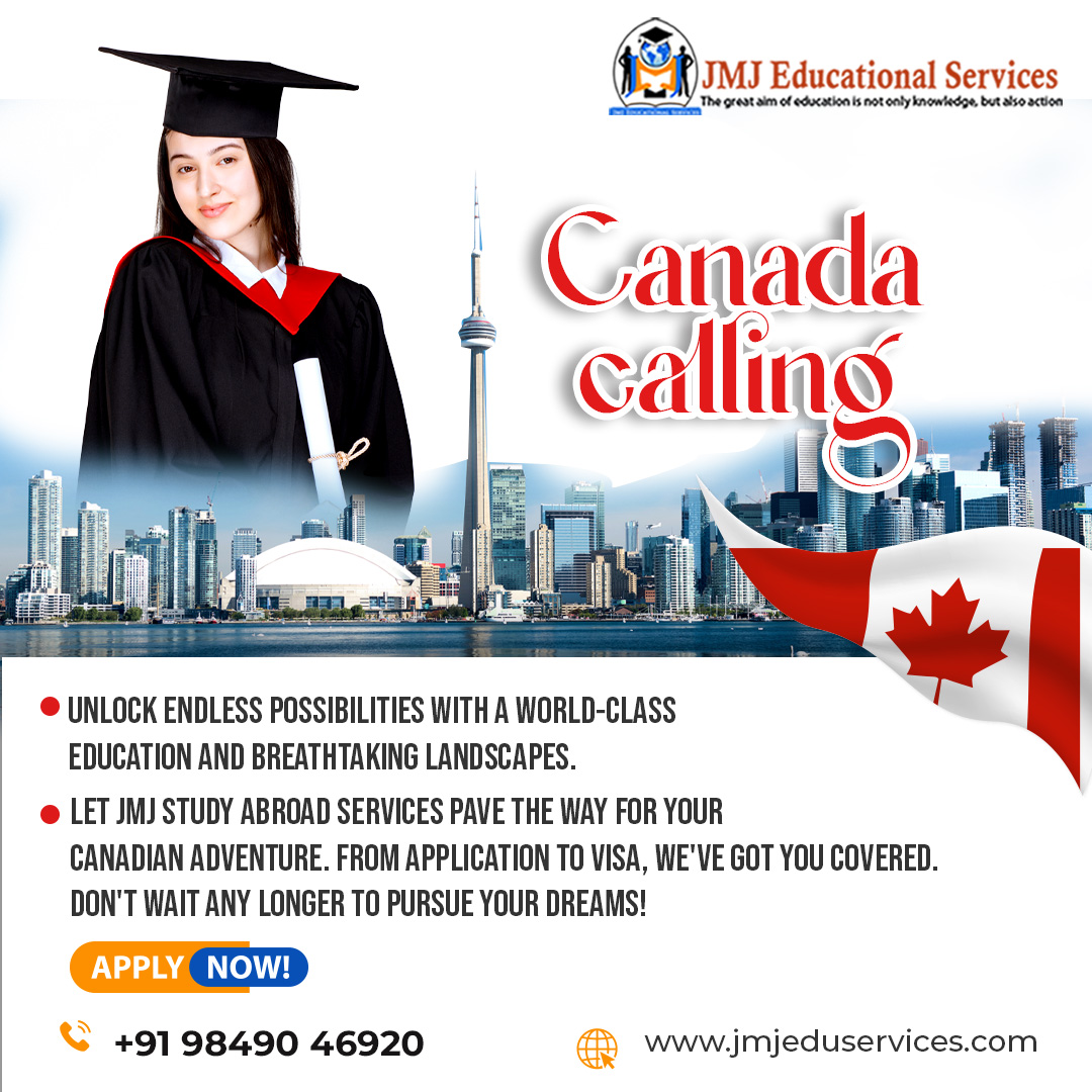 Embark on your Canadian adventure with ease! Let JMJ Study Abroad handle everything from applications to visas. Don't wait any longer to pursue your dreams! #StudyAbroad #CanadaAdventure #JMJStudyAbroad #VisaAssistance #DreamsComeTrue #ExploreCanada #InternationalEducation