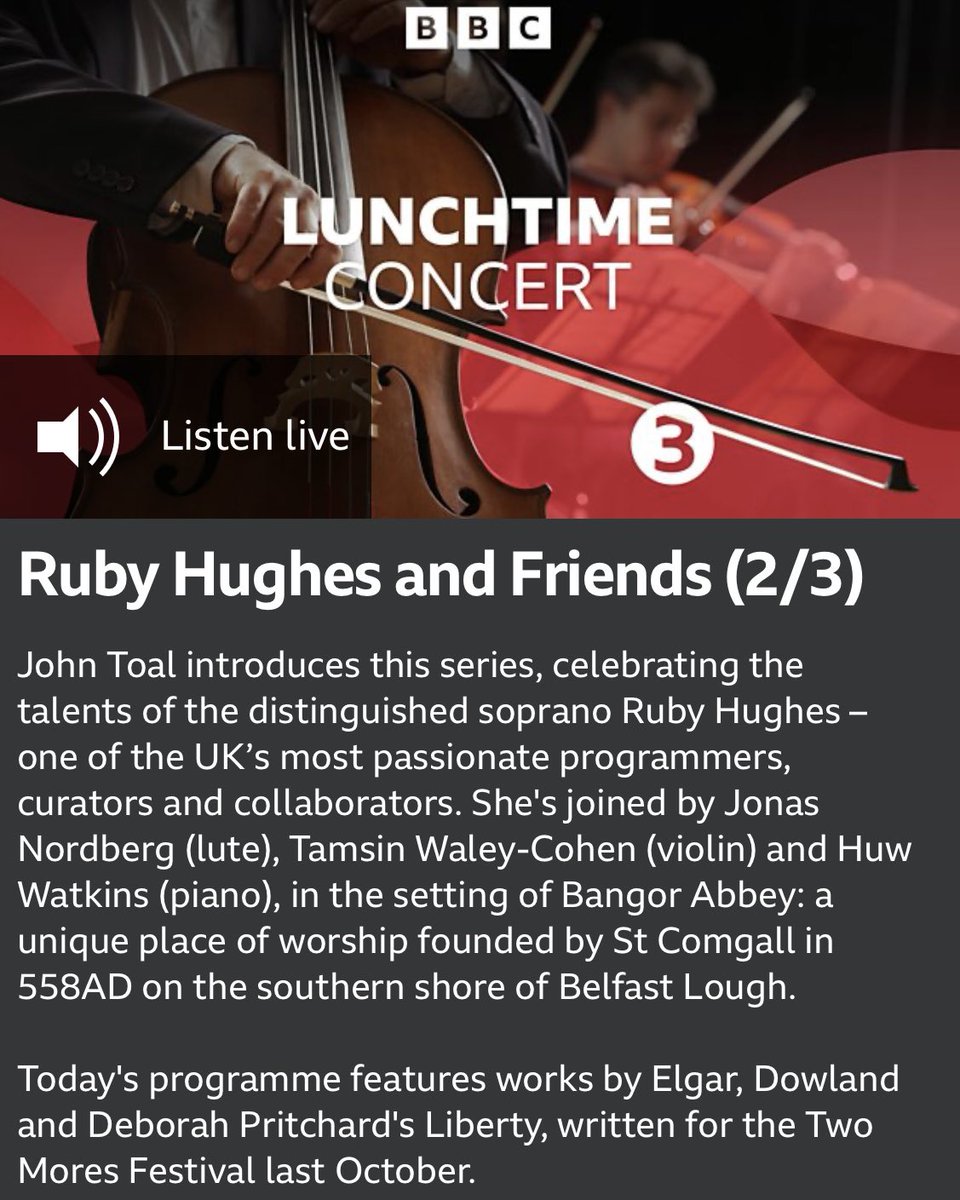 Fantastic my song cycle ‘Liberty’🗽will be broadcast on @BBCRadio3 this afternoon, performed by the phenomenal #rubyhughes @RayfieldAllied @TamsinWaleyCohe and @WatkinsHuw Originally commissioned by the @2MoorsFestival All available on @BBCSounds bbc.co.uk/sounds/play/li…