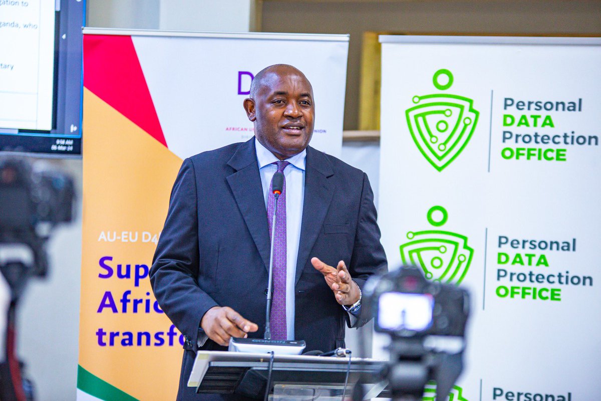 GCIC_Tech's tweet photo. Hon. Dr. @CHRISBARYOMUNS1 leads the charge at the 2nd East Africa Exchange on data protection, uniting delegates from across the region and esteemed stakeholders to champion data privacy in the East African Community. 
#DataPrivacyEAC
@D4DHub_EU @EUinUG  @giz_uganda 
@pdpoUG https://t.co/xYE1WEwbGn