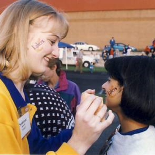 🕰 Throwback Thursday 🕰️ Throwing it back to 1996! ✨ Celebrating 50 incredible years of Lake Superior State University's unforgettable journey. Let's rewind to the celebration as we see students 'Laker Up' in their spirit wear! #LSSU1996 #ThrowbackThursday #GoldenAnniversary