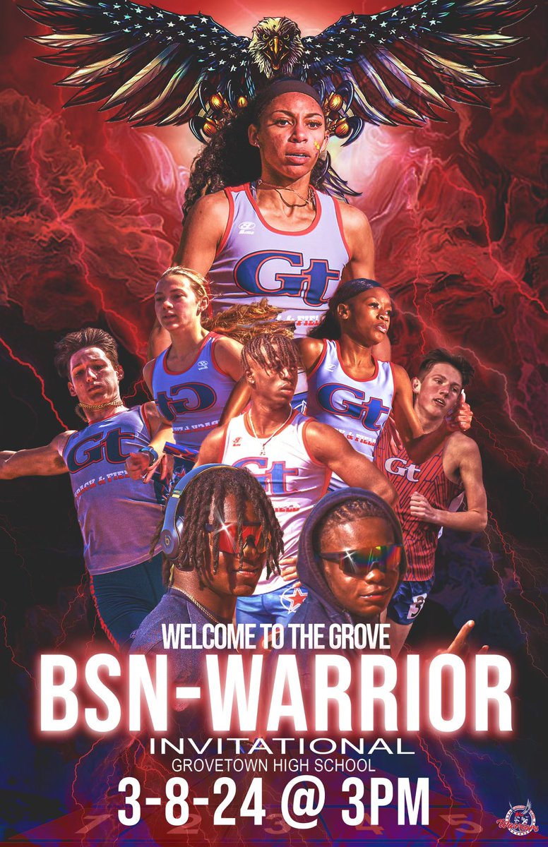 We had to move our invitational to Friday 3pm start. A lot of teams can’t make it so if you want to come to a quality meet with 🥇🥈🥉🏆! Grovetown is where to be this Friday! $1OO per team($2OO for both)