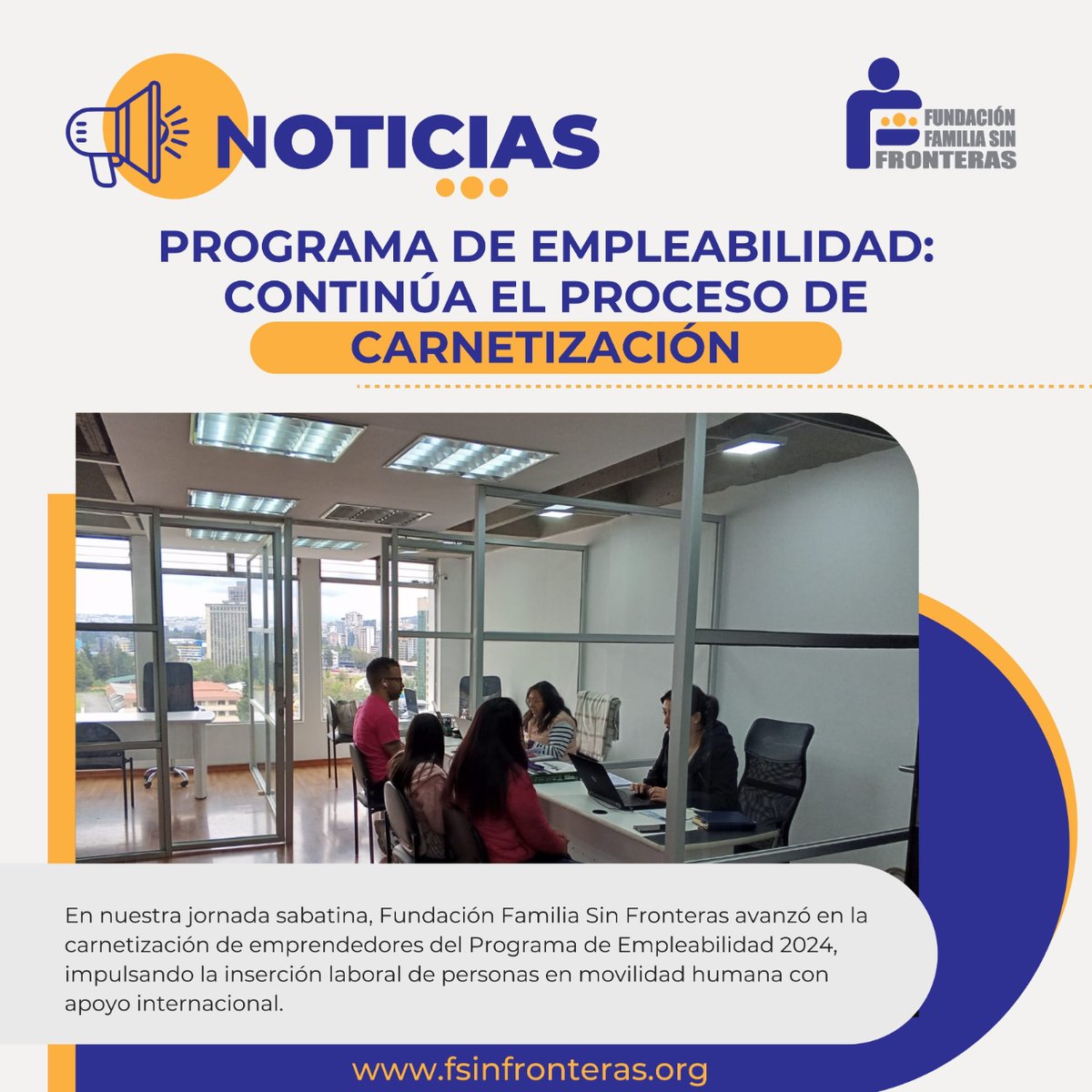 fsinfronterasec's tweet image. En su jornada sabatina, Fundación Familia Sin Fronteras avanzó en la carnetización para el Programa de Empleabilidad 2024, fortaleciendo la inserción laboral de personas en movilidad con apoyo global. 🌍💡

Conoce más aquí: goo.su/my9htN 🔗

#Empleabilidad #FFSF