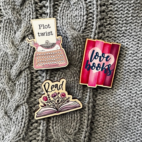 This week's bestselling #pinbadges! We are already low in stock, so if you want to snag one, head over quick: bit.ly/3qL5anD #truecrime #janeausten #booktwt