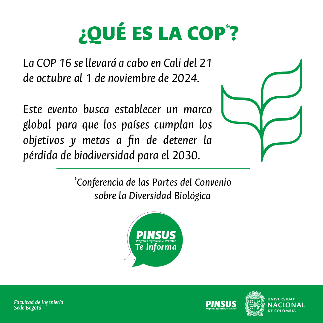 PinsusFIUN's tweet photo. Descubre la importancia de la COP 16 y la biodiversidad. Además, aprende sobre la riqueza natural de Colombia y por qué es crucial protegerla de amenazas como la deforestación y la minería ilegal. Únete a esta misión.💚🌎#PINSUS #COP16 #Biodiversidad #Sostenibilidad https://t.co/fRbgNLtCvP