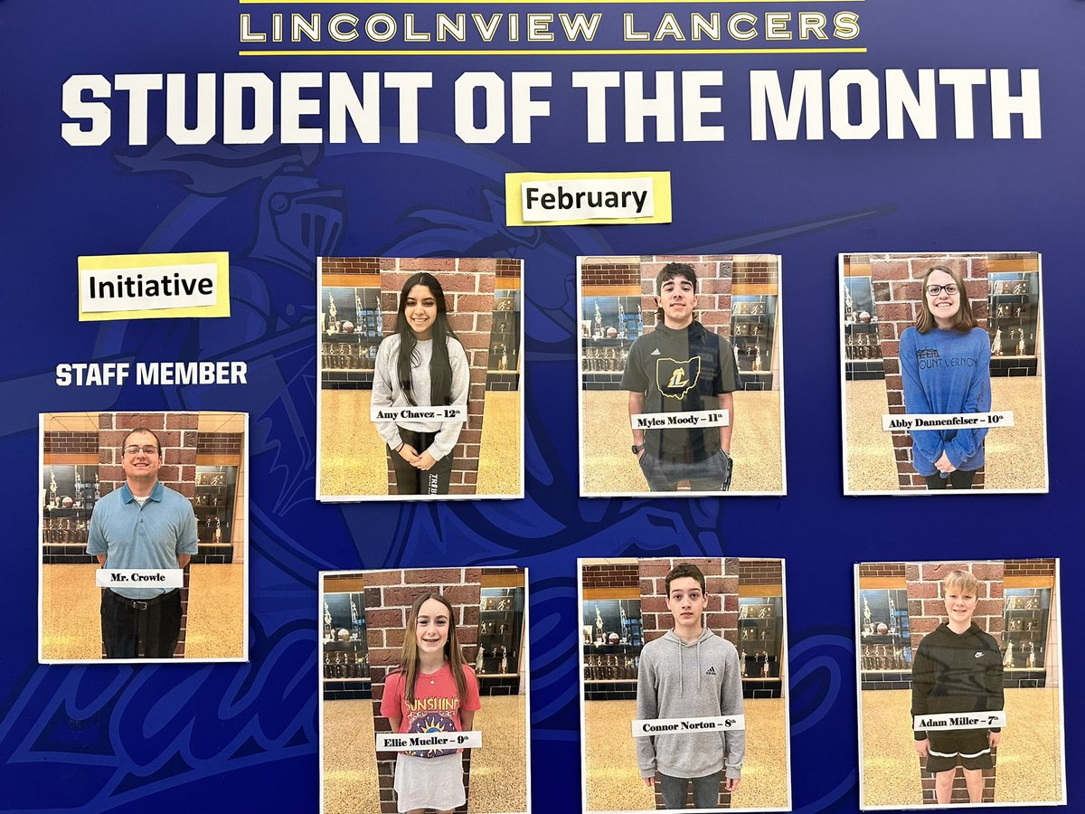 ⭐️ Student of the Month ⭐️

These students &amp; staff were chosen because they’ve shown initiative for the month of February!