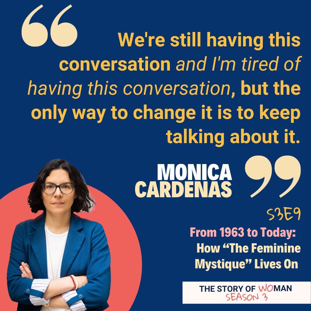 Join host @anna_leah_ & scholar @cardenasm in a captivating exploration of Betty Friedan's groundbreaking 1963 work, The Feminine Mystique. How far have women's #maternal & #domestic roles come since then? What challenges persist in today's society? 🎧thestoryofwomanpodcast.com/episode/s3-e9-…