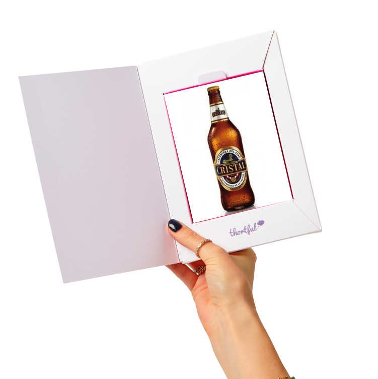 We've done chocolate in a card, sweets in a card... now get ready for... 🎶CERVEZA CRISTAL!🎶