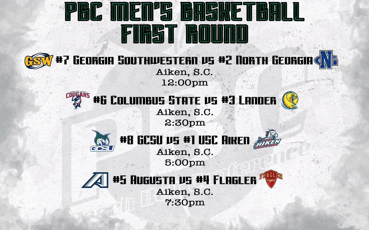 It's Tournament Time!!! Men's Basketball Quarter Finals begin today with four games total. All games are hosted by #1 seeded USC Aiken. Tickets must be purchased online prior to the event. Visit the link in our bio for tickets. #PBCDOMINANT