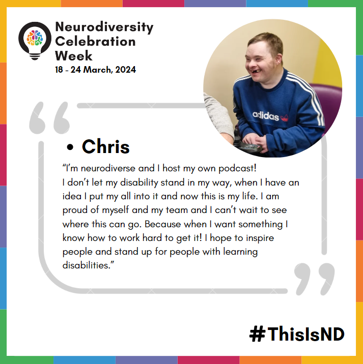🧠Neurodiversity Celebration Week🧠 We're supporting Neurodiversity Celebration Week by showcasing the achievements of those within Aspire and challenging stereotypes. Today we're celebrating: Chris! @NCWeek #ThisIsND #NeurodiversityCelebrationWeek #NeurodiversityWeek #NCW