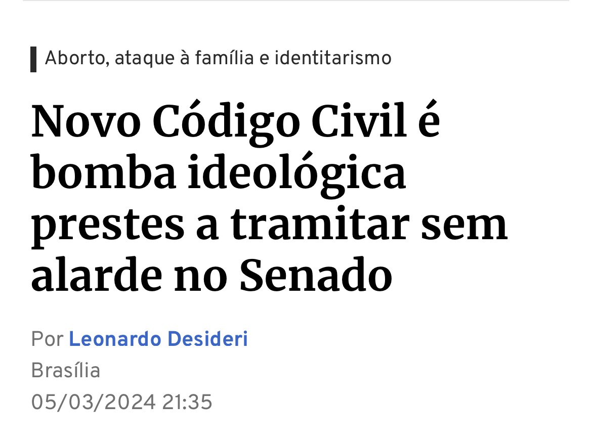 URGENTE 🚨 SIGAM O FIO 🧶 O presidente do Senado, Rodrigo Pacheco (PSD-MG), quer a tramitação rápida de uma proposta que praticamente cria um novo Código Civil para o país, alterando o atual em sua essência e em grande parte de toda sua estrutura. Se aprovado tal como está