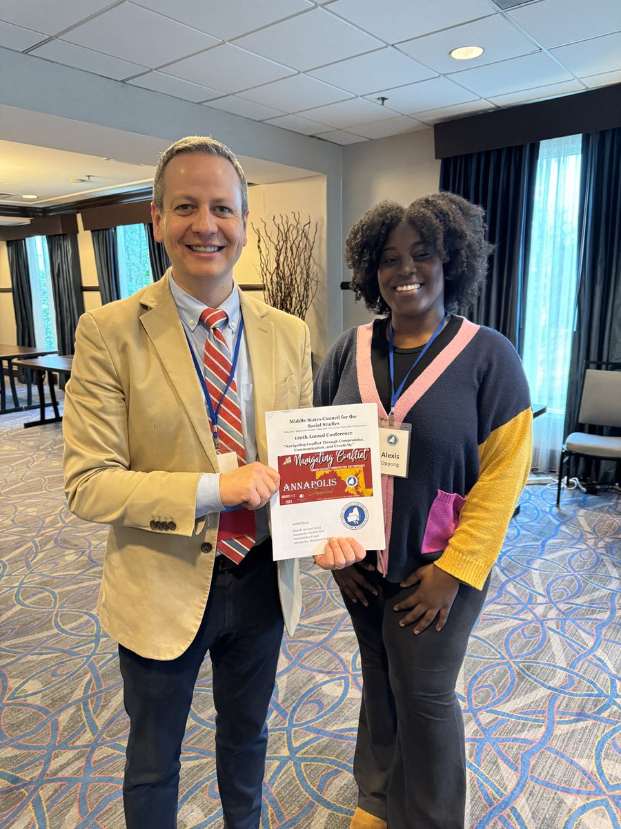 scotteabbott's tweet photo. Inspiring weekend at the #MSCSS24 conference along with one of our @UDBidenSchool student fellows, one of the many awesome opportunities available to @UDelaware students who study with us to learn public policy along with those in public service already, like civics educators. https://t.co/leEEIIt5Y1