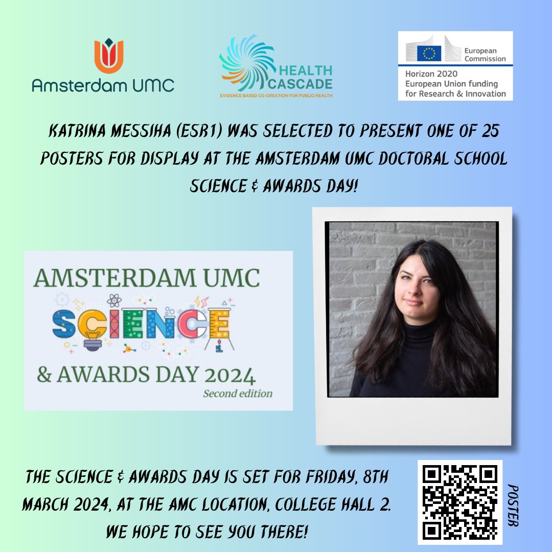 @MSCActions PhD Fellow Katrina Messiha (ESR1) was invited to talk at the @amsterdamumc Doctoral School Science & Awards Day! 🎉💐 It’s on this Friday, come join us! See ⬇️ amsterdamumc.org/en/phd-student…