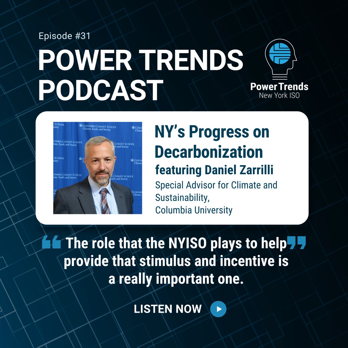 🎙️NEW PODCAST: @dzarrilli of the @columbiaclimate School discusses the need for market incentives to move toward cleaner, reliable, and affordable energy in a reliable #gridofthefuture. Listen 🎧 nyiso.com/-/podcast-ep-3…
