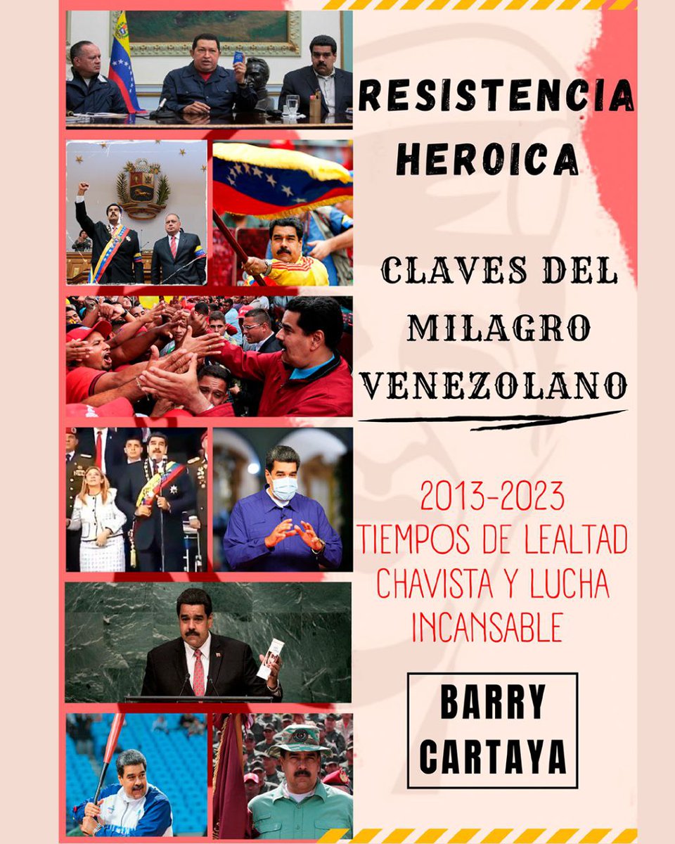 Aquí les comparto el libro: 'Resistencia Heroica, claves del milagro venezolano', del periodista Barry Cartaya, una profunda investigación que detalla los acontecimientos que han marcado la historia de nuestro Pueblo en el periodo 2013 - 2023 ==> bit.ly/49GF3BS