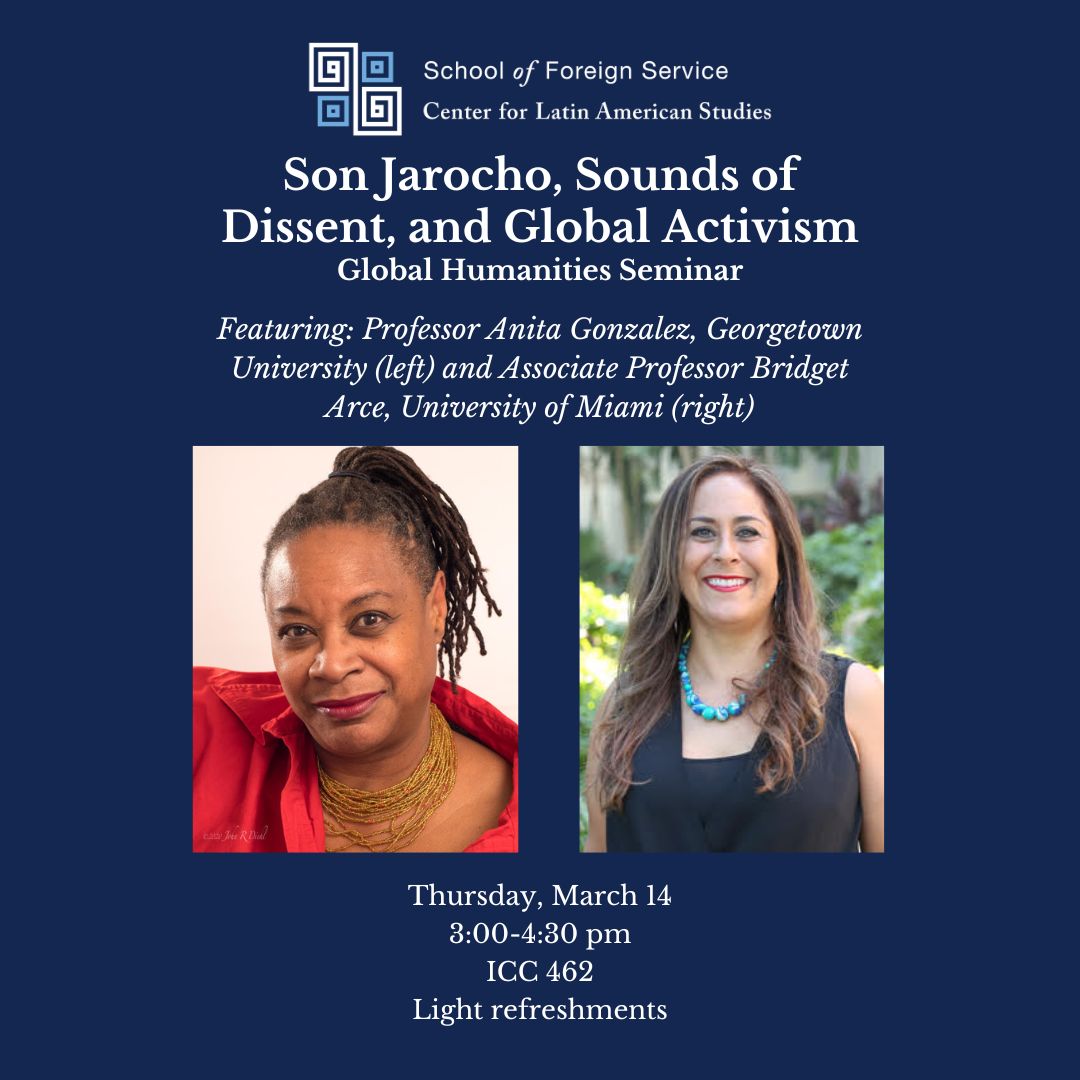Join CLAS on Thursday, March 14 from 3:00-4:30pm in ICC 462 for our first Global Humanities Seminar. The panel 'Son Jarocho, Sounds of Dissent, and Global Activism' will feature Anita Gonzalez, Bridget Arce, and Anna Deeny Morales as moderator. ow.ly/UPq750QMvKf