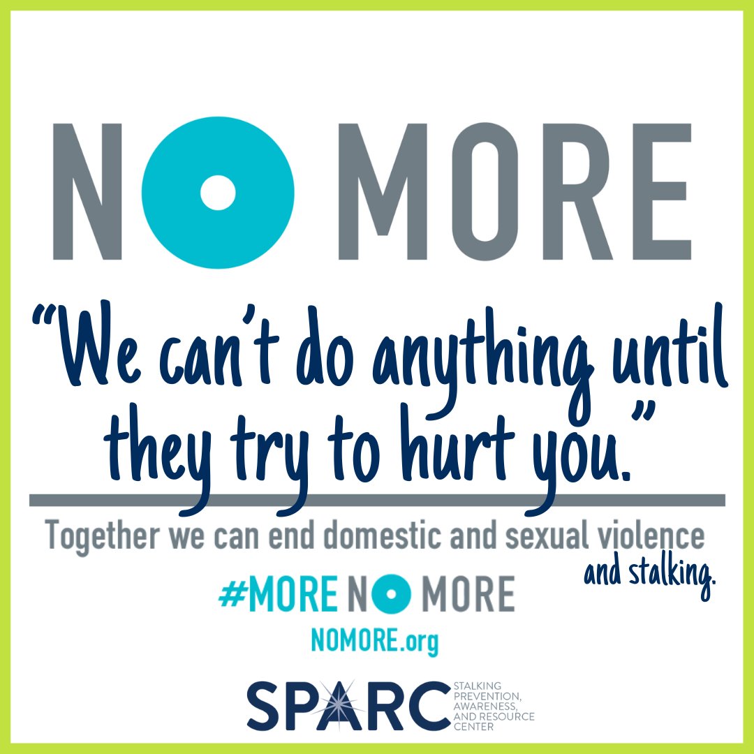 Stalking victims deserve justice and safety NOW. #NoMoreWeek2024 #StandWithSurvivors #NoMore