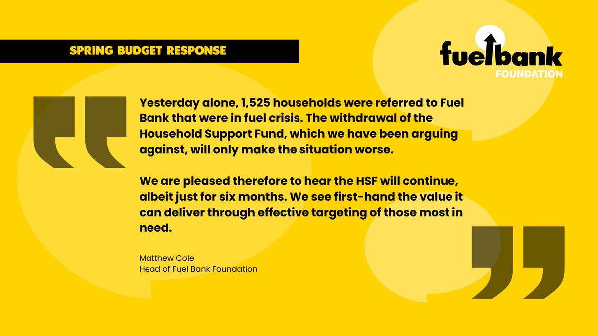 Another disappointing Budget for vulnerable households struggling with energy bills. No real targeted support other than the 6 month extension of the Household Support Fund. ☹️ #Budget2024 #EnergyBills #FuelPoverty