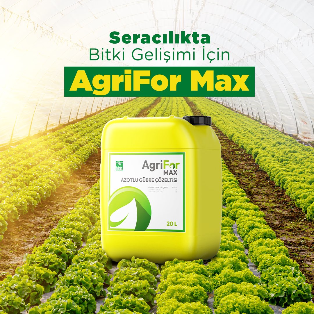 Sera tarımında bitki gelişimi için bir numaralı yardımcınız AgriFor Max! 🪴🥬 Zengin içeriğiyle öne çıkan AgriFor Max dengeli bir azot beslemesinde ideal formüle sahiptir. Toprakta bloke olan elementlerin bitkiye ulaşmasını kolaylaştırır. #Hektaş