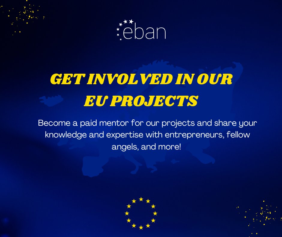 Each year at EBAN, we organise over 50 paid mentoring and training programs tailored for startups and investors. These initiatives, generously funded by EU projects, offer cash rewards for mentors, up to 500EUR per hour! Sign up here: eban-eais.involve.me/get-involved-i…