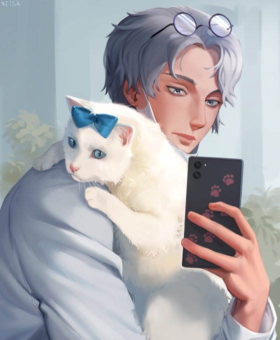 「ショートヘア 白い猫」のTwitter画像/イラスト(新着)