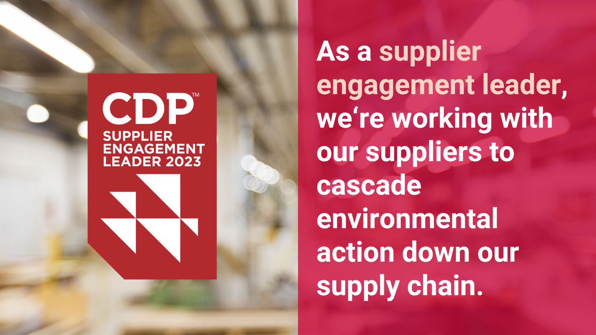We’re delighted to have earned a place for the 3rd year in a row on <a href="/CDP/">CDP</a>’s 2023 Supplier Engagement Leaderboard, in recognition of our efforts to measure and reduce climate risk within our supply chain: bit.ly/SERLeaderboard… #CDPSupplyChain