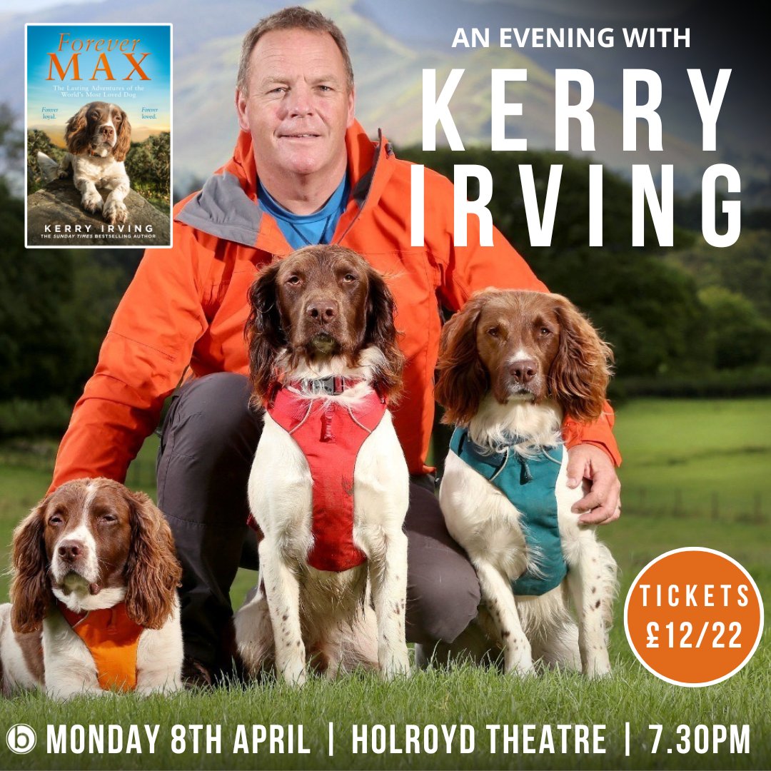 EVENT NEWS!

Join us for an evening with Sunday Times bestselling author Kerry Irving as he talks about his new book Forever Max, the heartwarming, inspiring final instalment in the adventures of Max the Miracle dog.

Tickets &amp; more info: 
bookabookshop.co.uk/events/an-even…