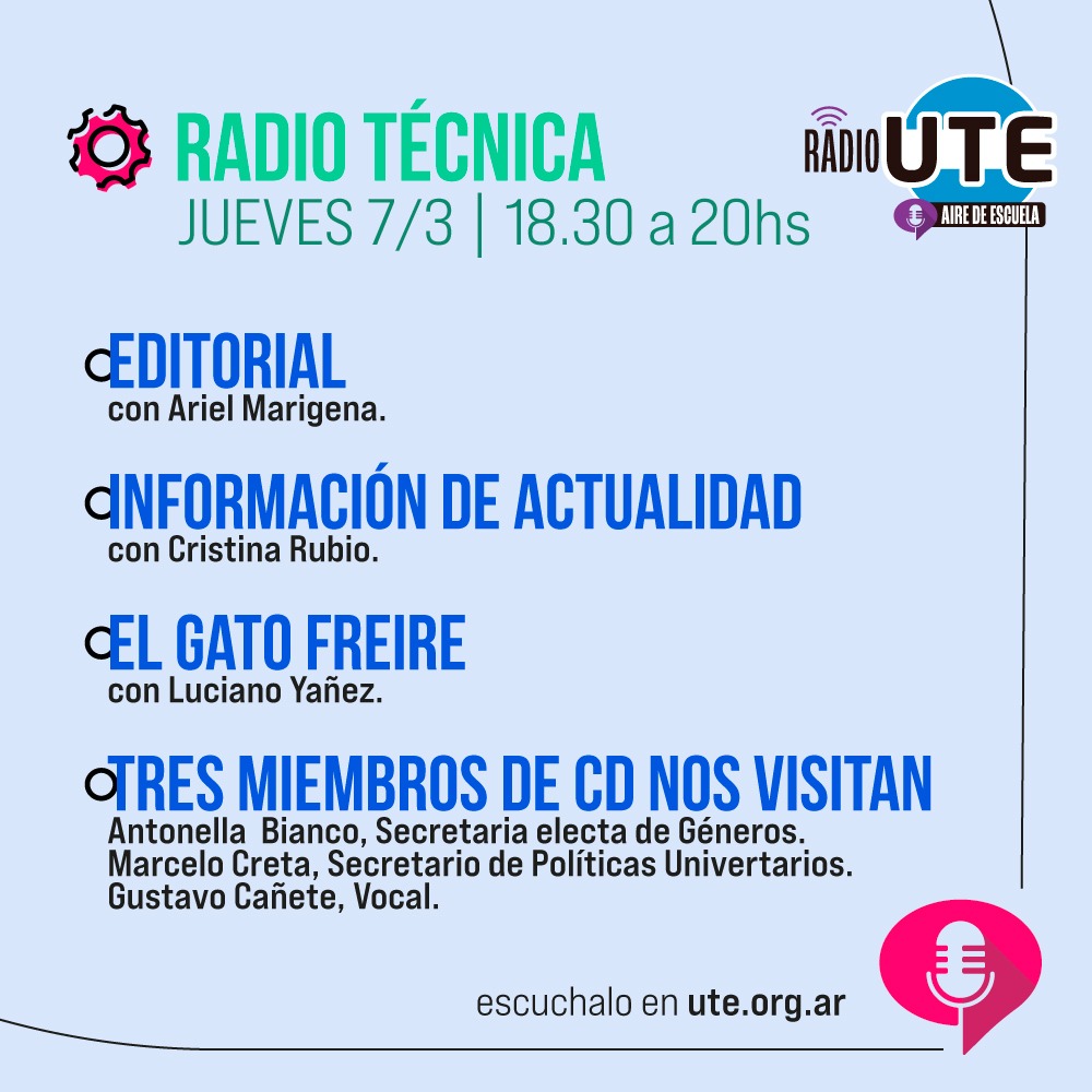 ⚙️ ¡Mañana en Radio Técnica!