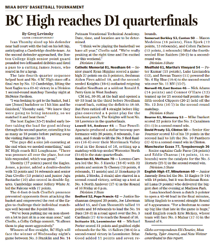GregLevinsky's tweet photo. In print ... "BC High reaches D1 quarterfinals" https://t.co/Yc00QOuT8I