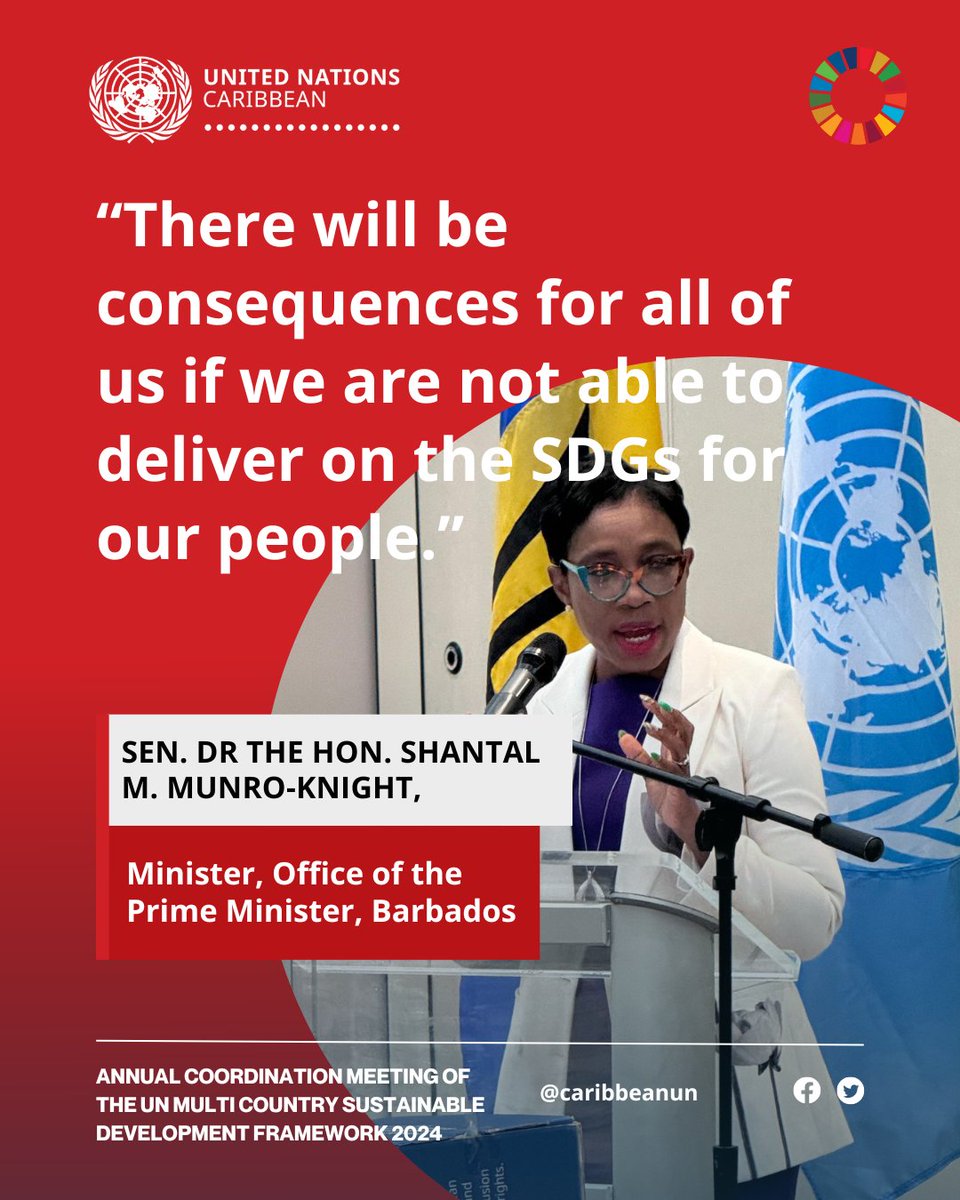 'We have to instil an ethos that the SDGs are not about us as governments only; this is a shared responsibility,' said #Barbados Sen. Dr the Hon. Shantal Munro-Knight, Minister in the office of the PM @miaamormottley, highlighting the consequences of falling short on #2030Agenda.