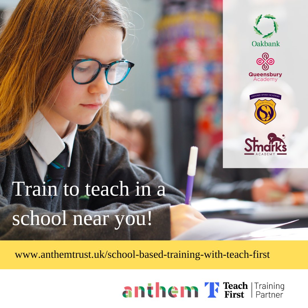 Get hands-on experience in the classroom! From Sept 2024 you can train to teach with us through a 
one-year school-based programme. 

Join the next online information  event to find out more!

📅 Friday 8th March 10-11am
📝 Register here: forms.office.com/e/Vm2AkFkZta