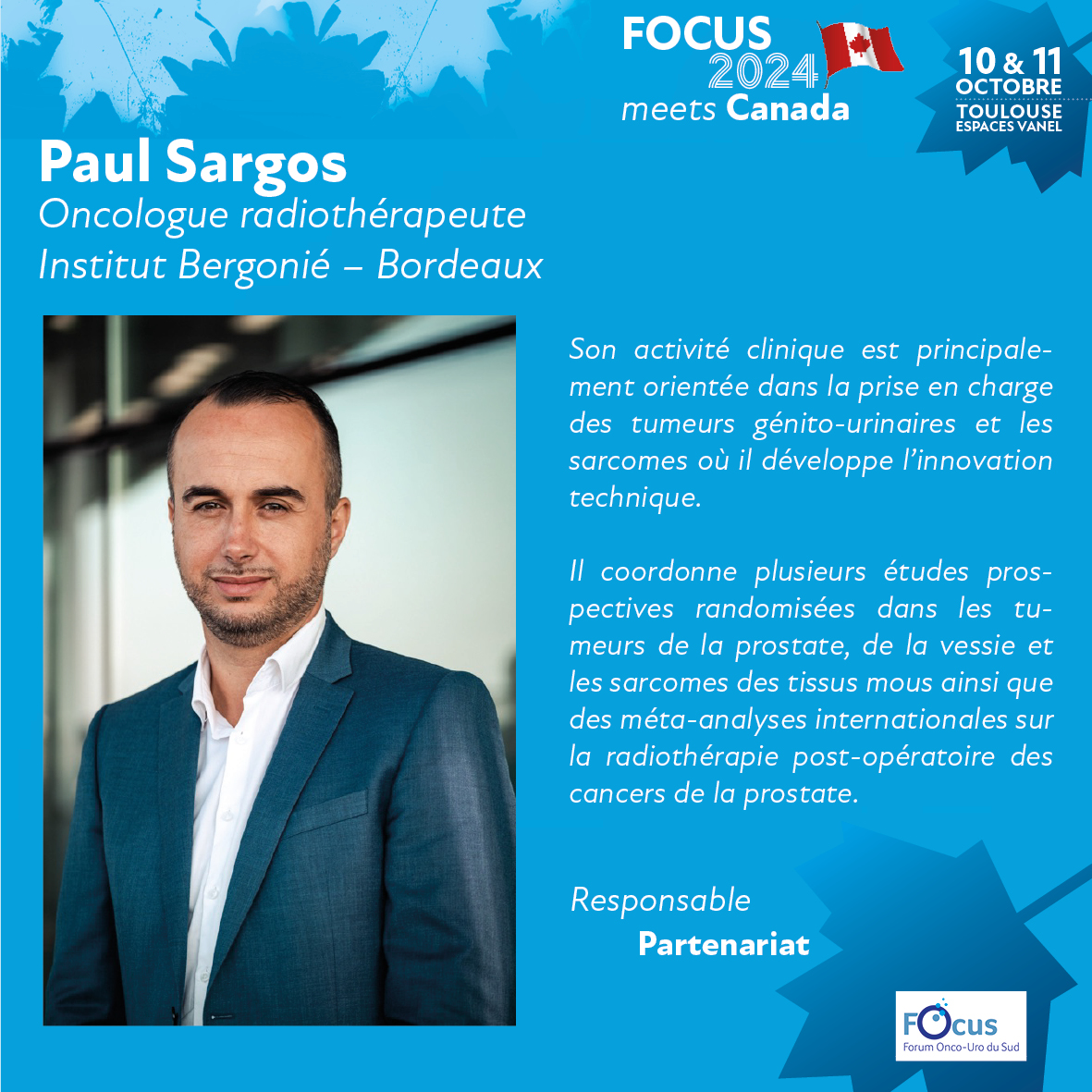 Suite et fin de la rencontre avec le comité organisateur @FocusMeeting @PaulSargos, oncologue radiothérapeute à l'Institut Bergonié de #Bordeaux Focus 2024 meets Canada : 10 et 11/10/2024 #Toulouse @jbbeauval @PignotG @GPloussard @PouesselD @MRoumiguie @RoubaudG #focusmeeting