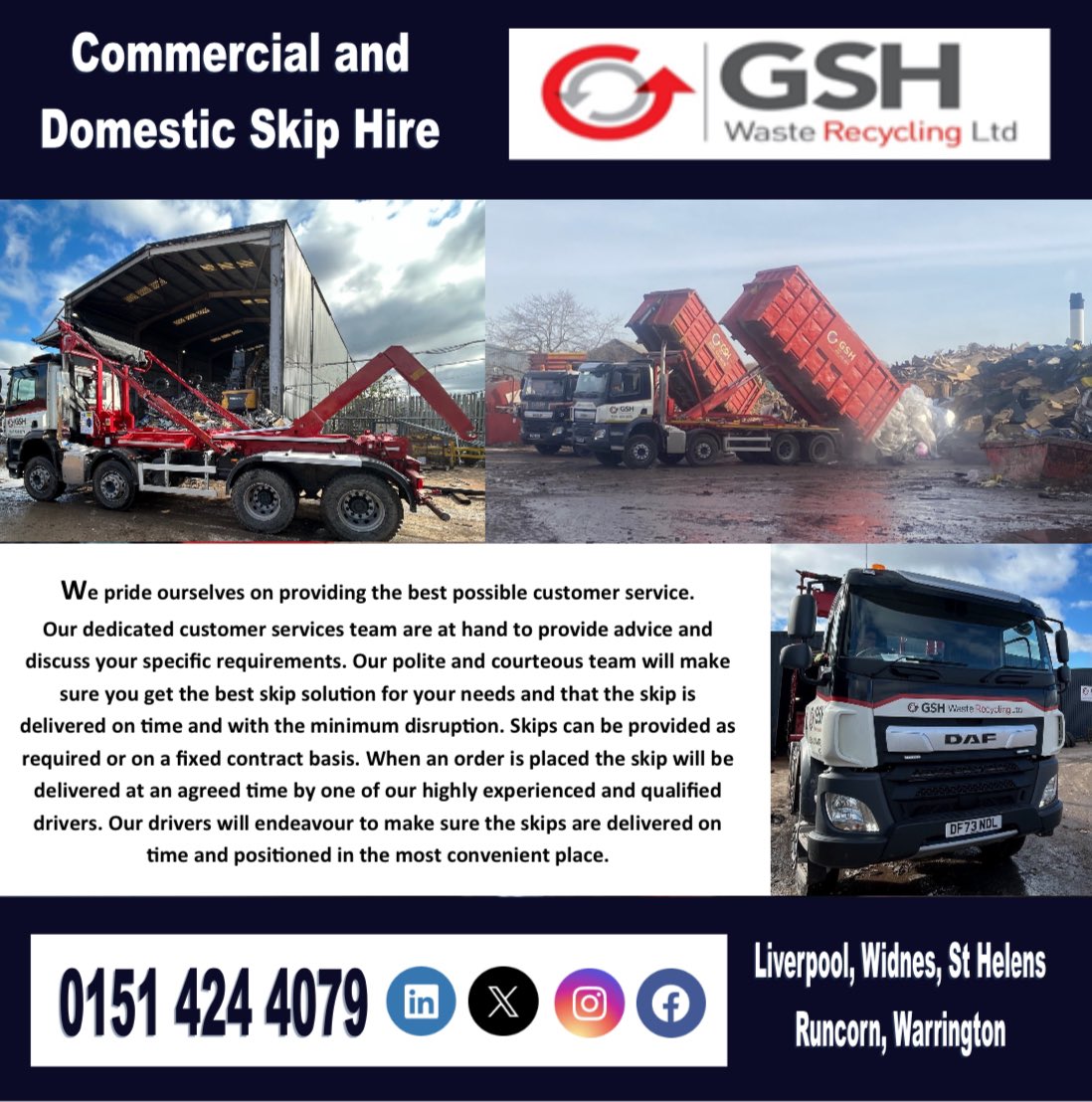 👷‍♂️Our range of vehicles 🚚 include Skip Loaders and Roll on Roll off vehicles. 

Skip Loaders are trucks designed to carry regular sized skips
Large Roll on Roll off hook lift vehicles carry commercial bins 🚛

Book domestic #skiphire online 👇🏼👇🏼
💻 📲  gshskips.co.uk