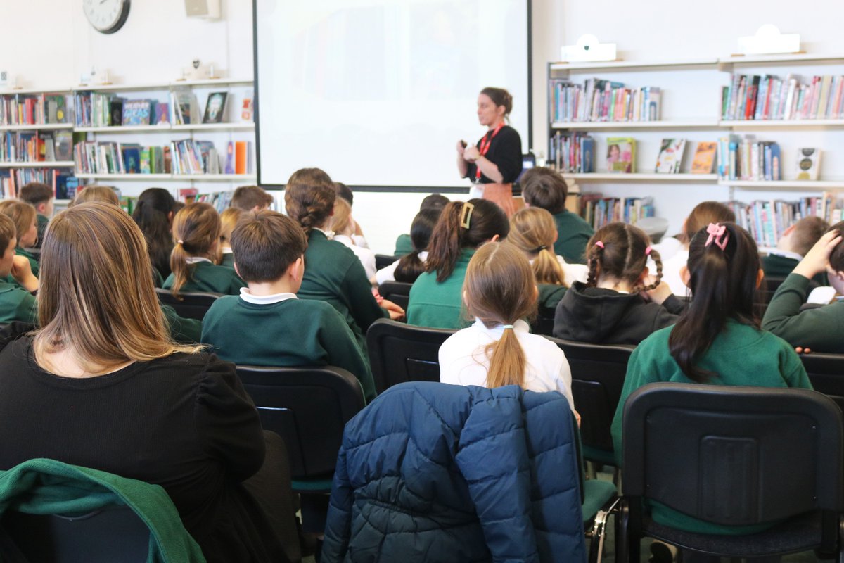 KennetSchool's tweet photo. Today we've shared the love of reading with Whitelands Park &amp; Francis Baily primary schools. Pupils were riveted to author @AJ_Wils where magical words, illustration and life as an author were discussed in depth. #BookFest2024 #ConnectWithKennet https://t.co/uAFSU4wEMo