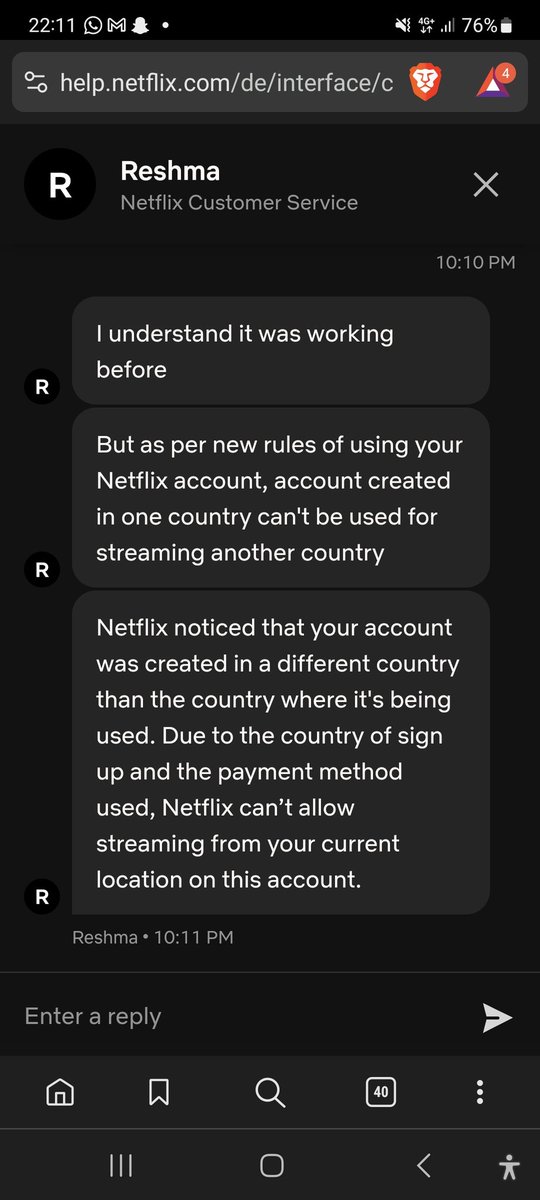 Carlo8097's tweet photo. Ich bin zurzeit in den Philippinen und kann kein @netflix schauen der Grund dafür, laut den den neuen AGB kann man Netflix nur noch in dem Land schauen, in dem  man das Abo abgeschlossen hat. Wer sich in der Führungsetage so ein Quatsch überlegt hat sollte gefeuert werden 😅 https://t.co/rnzieSOeP9