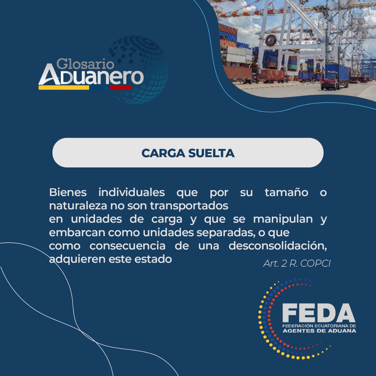 #GlosarioAduanero FEDA 🇪🇨

Somos @fedaec
¡Uniendo fronteras!

#senae #aduanasycomercioexterior #AgentesDeAduanaUniendoFronteras #FedaSomosTodos #ecuador #uniendofronterasec #feda