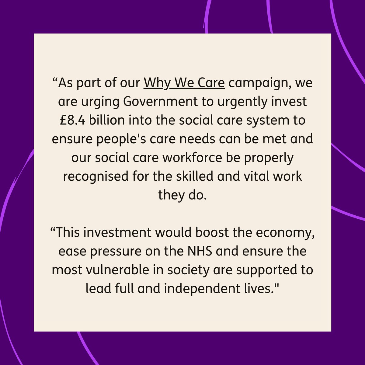 Today's Budget completely ignores our broken social care system that is leaving hundreds of thousands of people, including many with a learning disability, struggling without the care they need. Read our response. 👇 #Budget2024