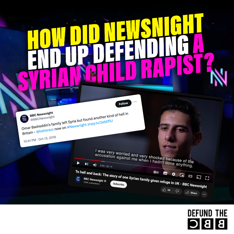 DefundBBC's tweet photo. Omar Badreddin, who was the subject of a BBC doc, has been sentenced to 18 years in prison for five counts of rape and violent disorder. 

"Why did the BBC air an unchallenged accusation that a 14-year-old was racist and had made up a sexual assault?" @MrSteerpike

#DefundTheBBC