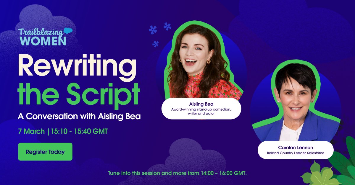 Got plans tomorrow? Join us for Trailblazing Women Dublin! Aisling Bea, award-winning stand-up comedian, writer and actor will join us to share about her successful career and how she’s advocating for women and underrepresented communities. RSVP for free: sforce.co/3Ox0Ymk