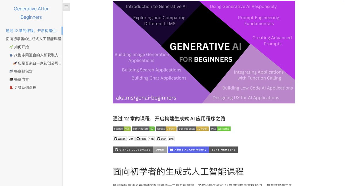 knowledgefxg's tweet photo. 别花冤枉钱给国内黑教培了！微软免费为初学者提供的AI课程！已托管在GitHub上。讲的很细很专业，还用更多专业免费课程都在里面。👇
索引文档：https://t.co/zyLQQcJuaC
GitHub：https://t.co/P9nARkbuQ4

其他课程：
机器学习入门系列：
https://t.co/5NYbubbdHz

数据科学入门系列：
https://t.co/Mqu0PF8XPM

人工智能入门��列：
https://t.co/kxt6NTVyED

网页编程入门系列：
https://t.co/RnqkKRACkO

物联网入门系列：
https://t.co/MP7DpqVEwA

虚拟现实入门系列：
https://t.co/3TwjBwI1eM