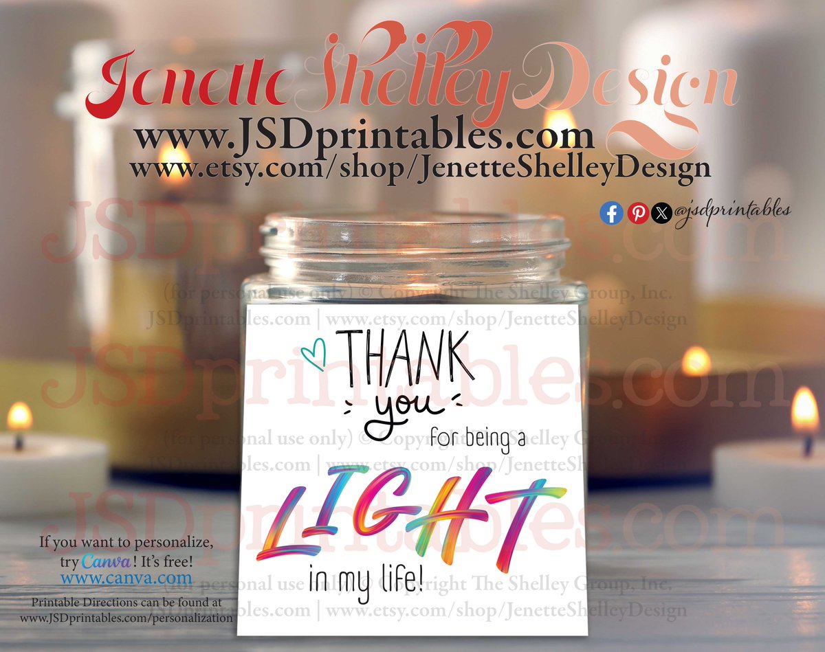These beautiful *Candle Theme Gift Tags* are the perfect way to show your appreciation to someone who has been a light in your life. jsdprintables.com/product-page/t… @jsdprintables #printables #shopsmall #appreciation #gifts #gifttags #instantdownload