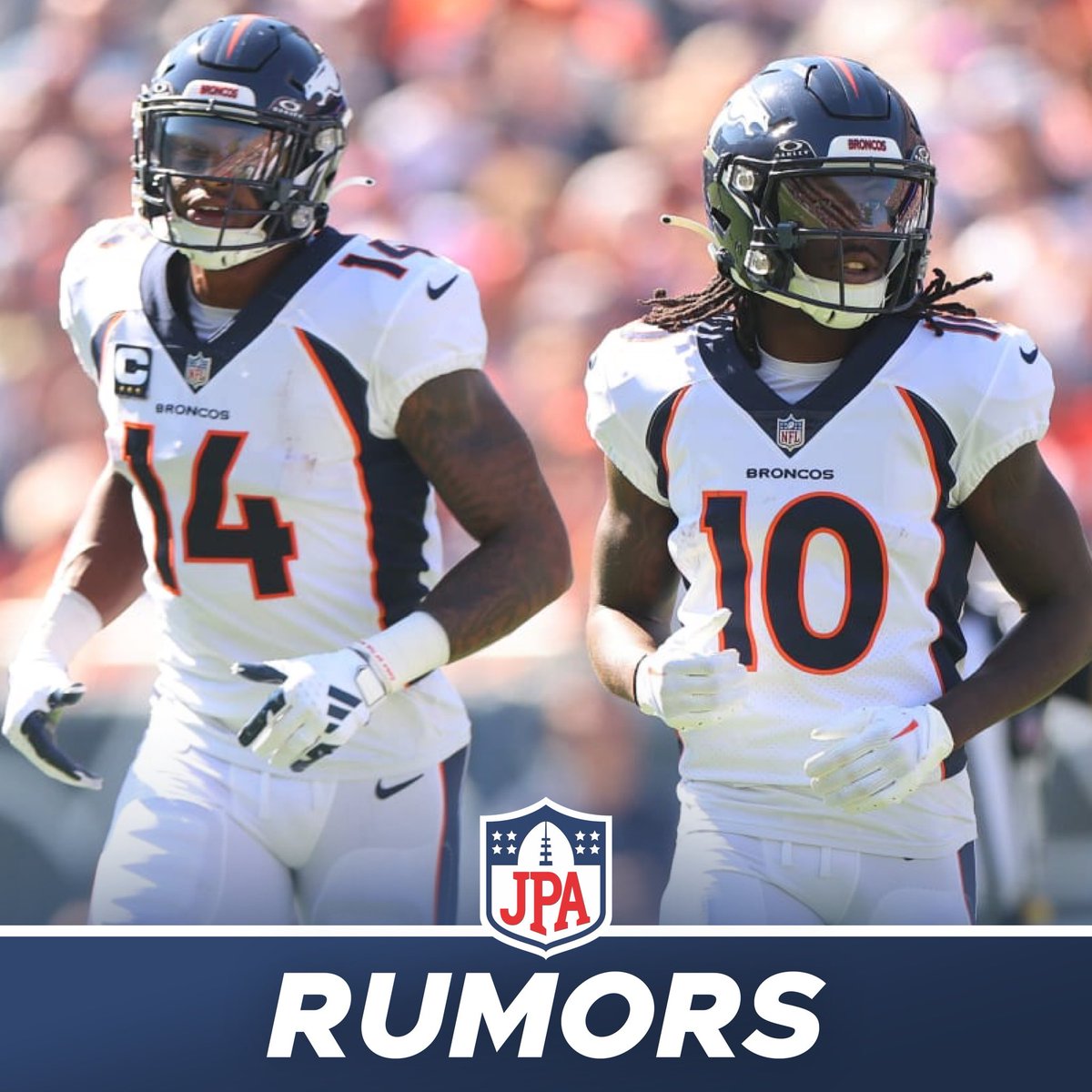 jasrifootball's tweet image. 𝗥𝗨𝗠𝗢𝗥𝗦: The #Broncos could be moving on from both Jerry Jeudy and Courtland Sutton this offseason, reports @uSTADIUM 

“Multiple sources tell us that Jerry Jeudy and Courtland Sutton could be on their way out of Denver this offseason. Jeudy more likely to be traded.”