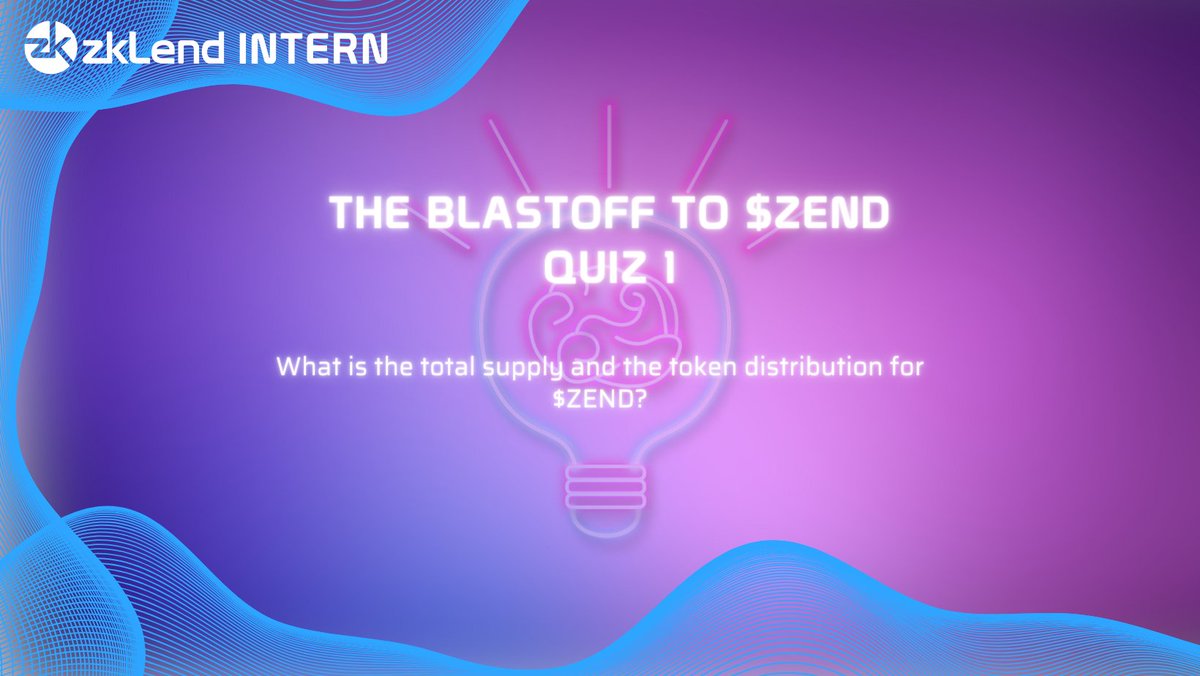 zkLendIntern's tweet image. 🚀 @zkLend Session 1 - &apos;The Blastoff to $ZEND&apos; just wrapped!

🧑‍💻Time to win some $ZEND: 

- What&apos;s the total supply and token distribution for $ZEND?🤔

3️⃣ Winners will be chosen at random from correct responses &amp;amp; announced tomorrow.

👇 Drop your answers in the comments below!